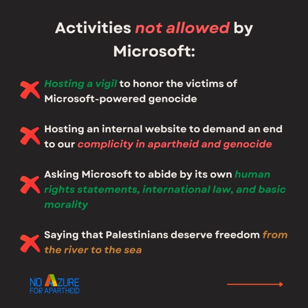 Microsoft Took Down Our Employee No Azure for Apartheid WebsiteWhy is